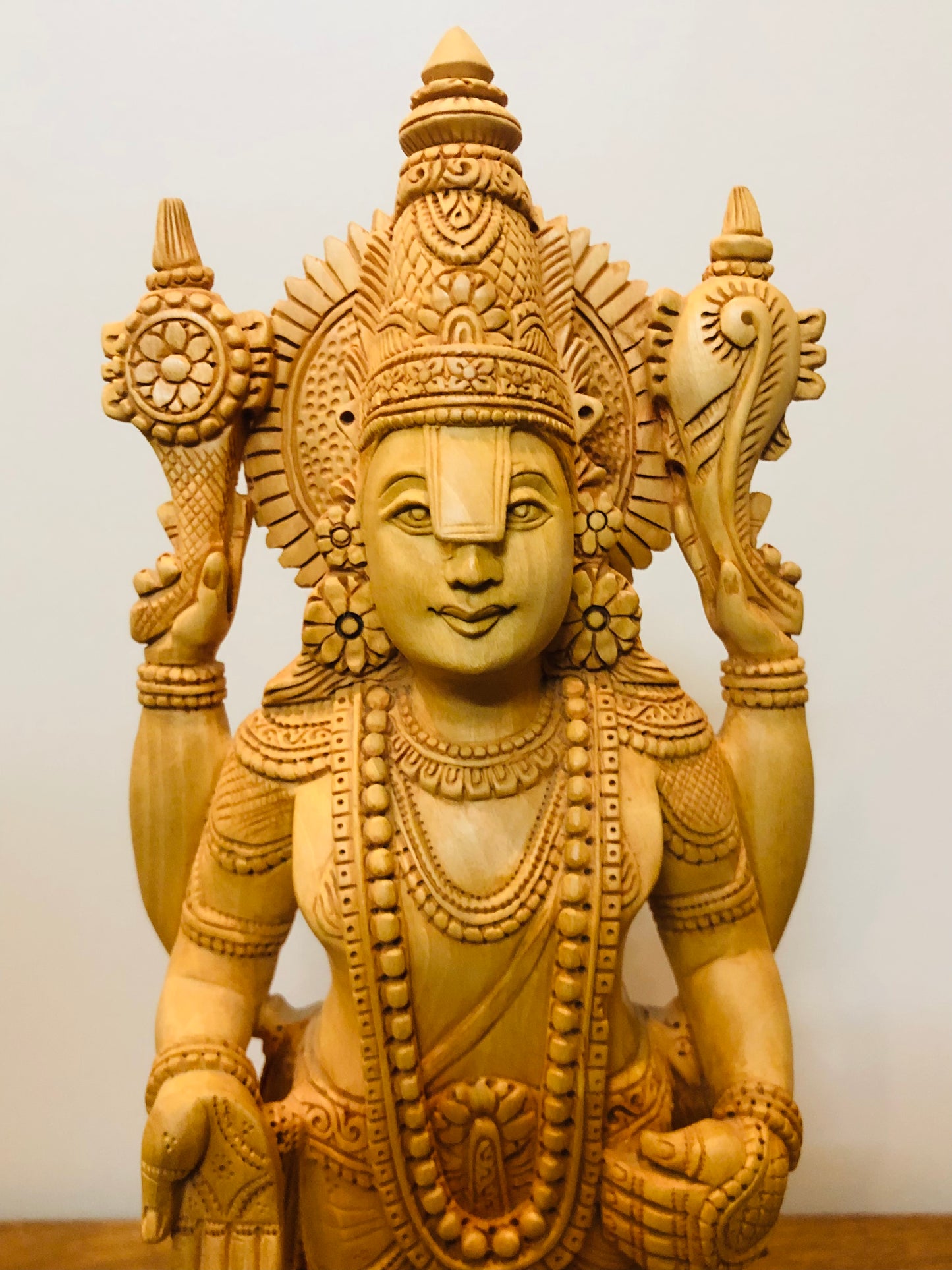 Wooden Hand Carved Tirupati Balaji Statue