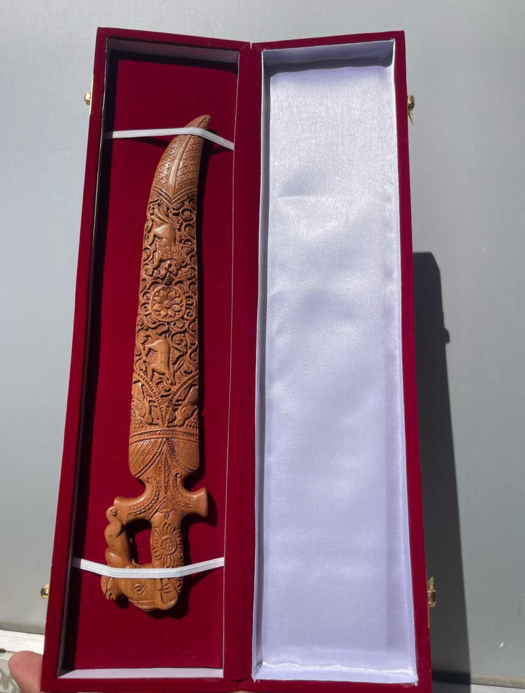 Sandalwood Hand Carved Decorative Indian Small Sword