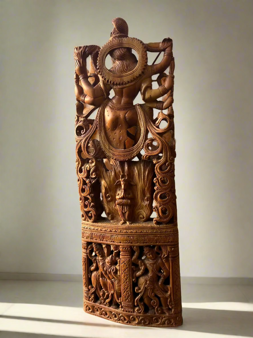 Shiva Dancing Statue with Carved Base