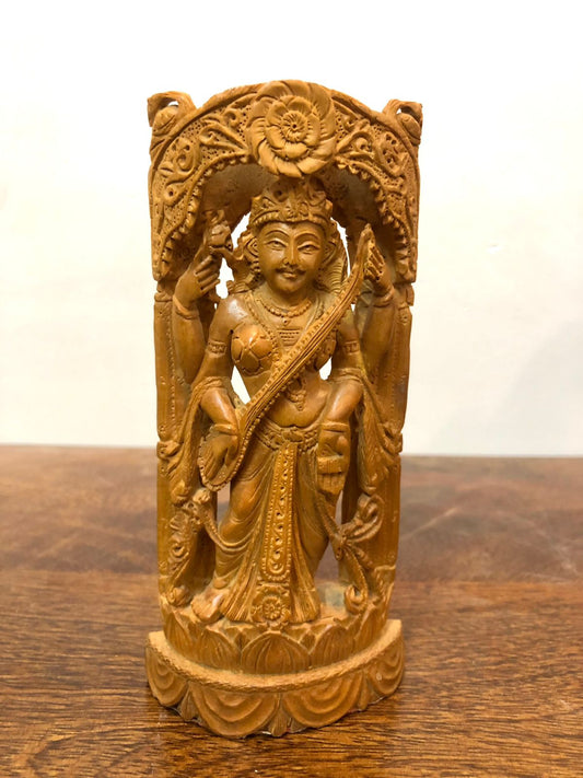 Sandalwood Standing Special Saraswati Statue