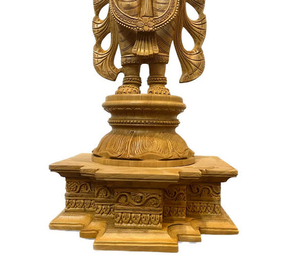 Wooden Fine Carved large Lord Vishnu