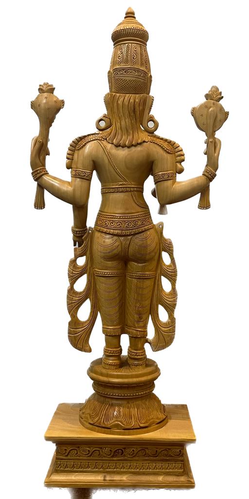 Wooden Fine Carved large Lord Vishnu