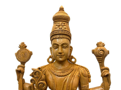 Wooden Fine Carved large Lord Vishnu