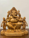 Wooden Carved GANESH DARBAR Statue