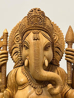 Wooden Carved GANESH DARBAR Statue