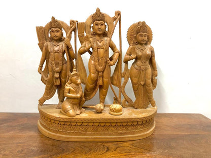 Wooden Rama,Laxman,sita and Hanumana statue