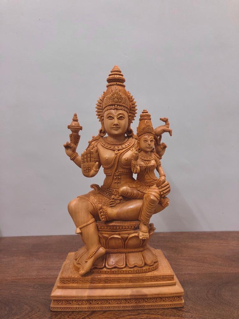 Wooden Fine Hand Carved Laxmi Statue