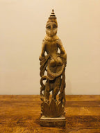 Sandalwood Fine Hand Carved Vintage Laxmi Statue