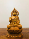Wooden Hand Carved Meditation Buddha Statue