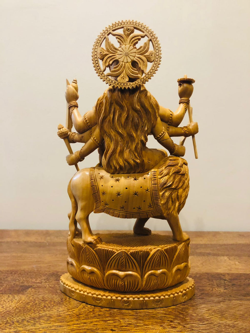 wooden Carved Durga Statue