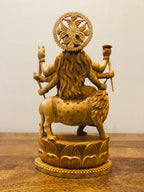 wooden Carved Durga Statue