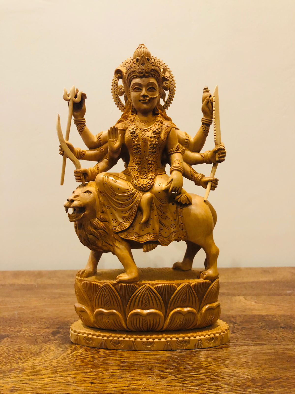 wooden Carved Durga Statue