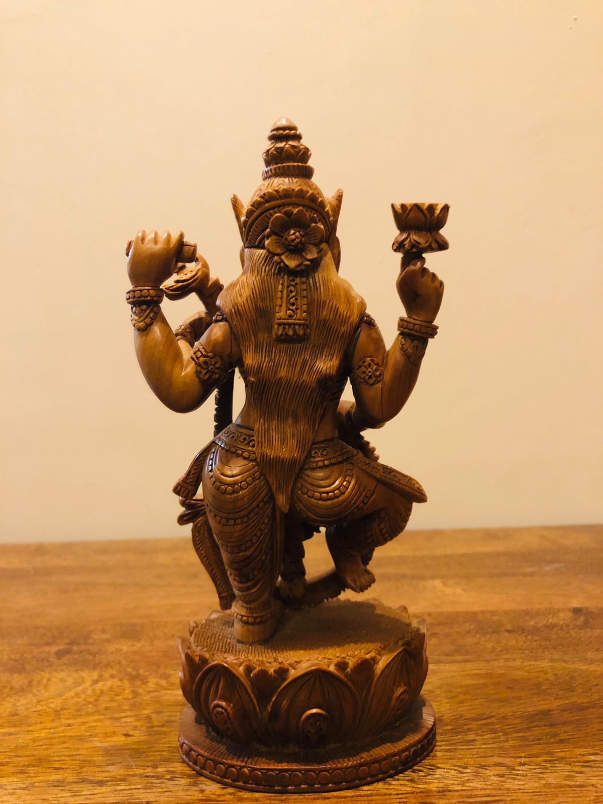 sandalwood Special Carved Sitting Goddess Saraswati Statue