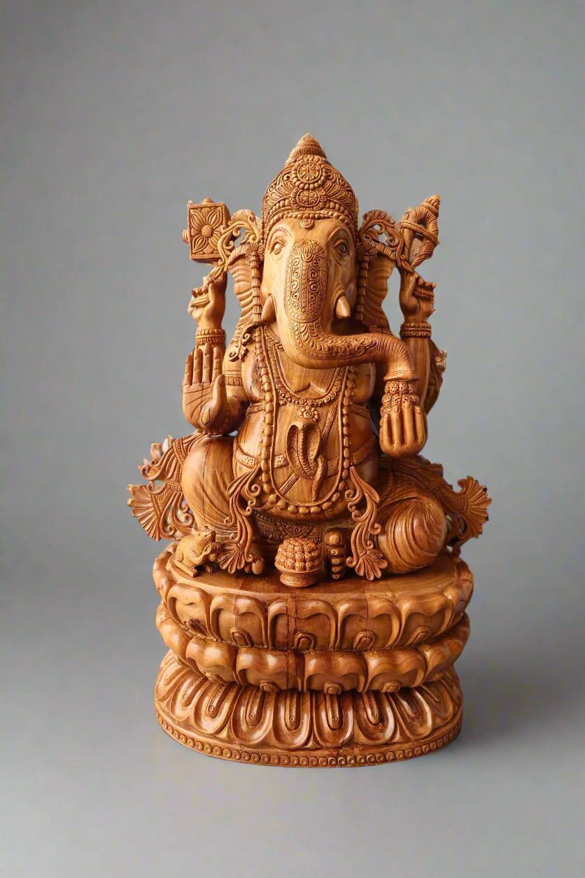 Sandalwood Special Carved Lord Ganesha - Malji Arts