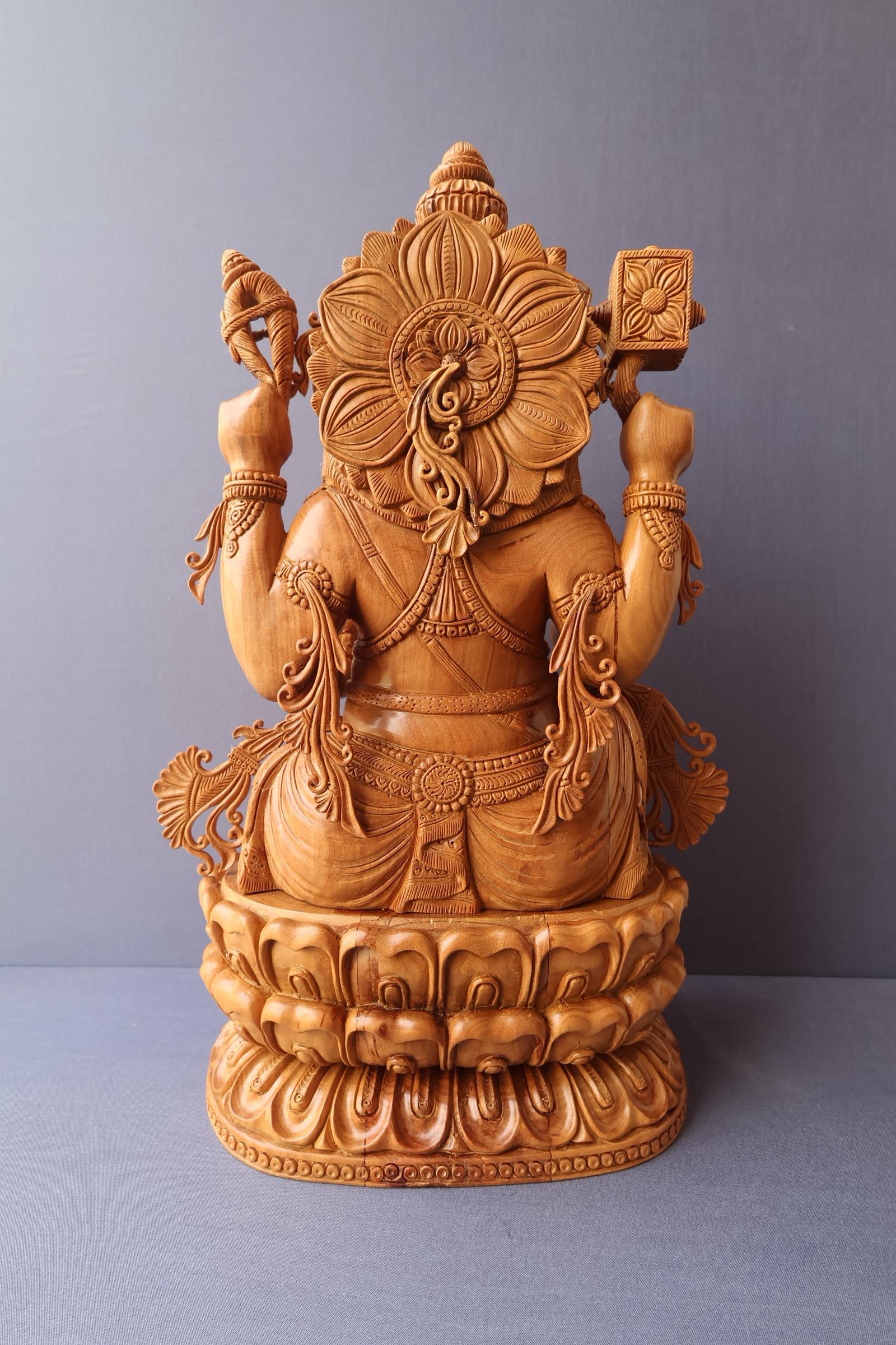 Sandalwood Special Carved Lord Ganesha - Malji Arts