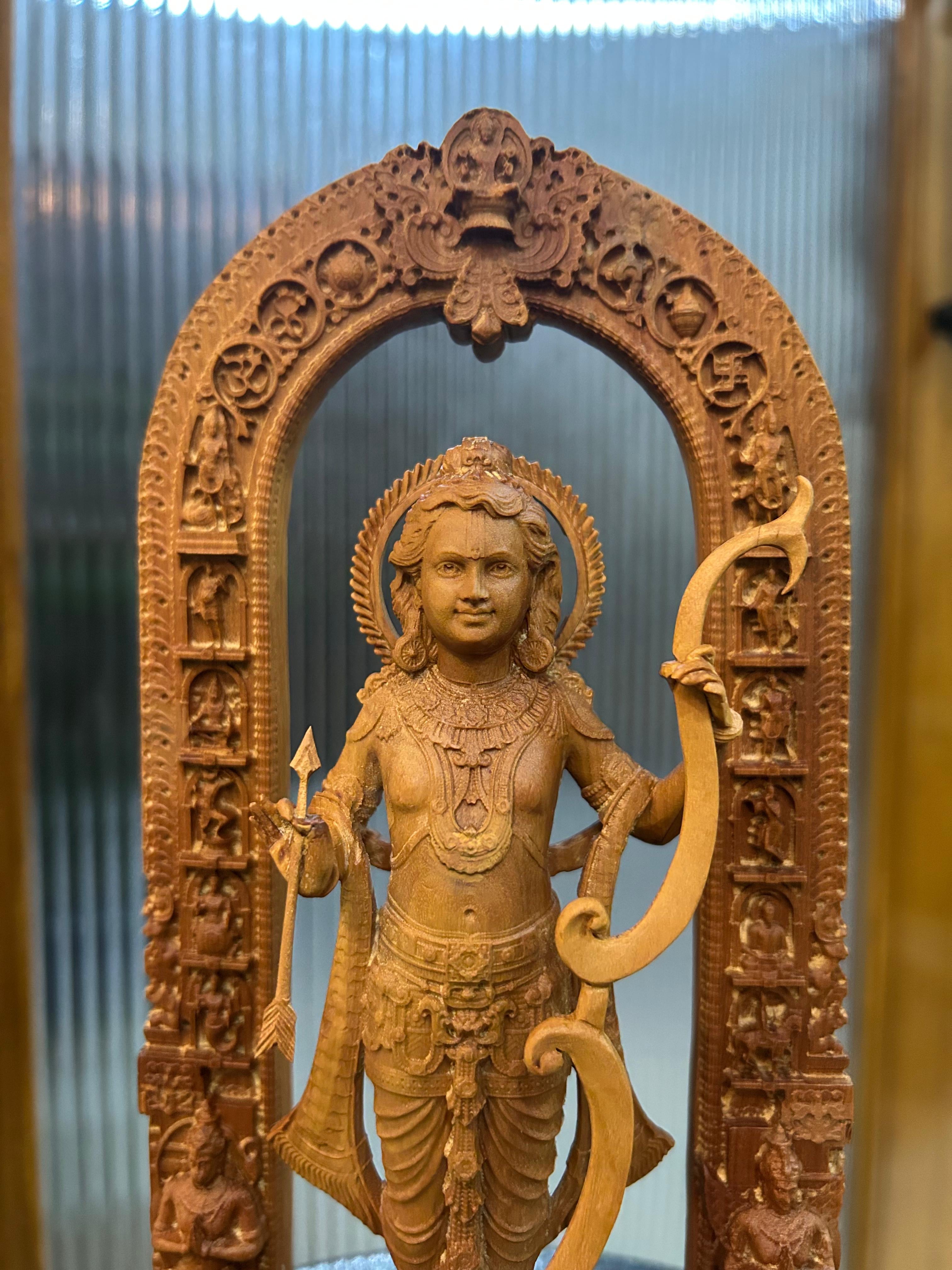 Sandalwood Ram Lalla Statue 10" inch