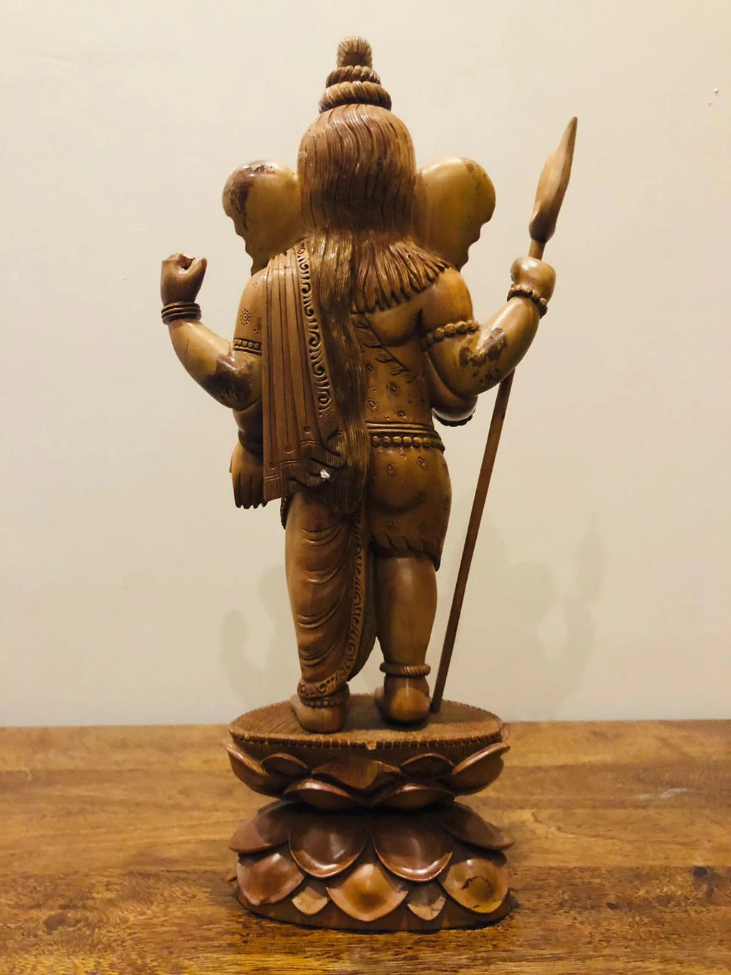 Sandalwood Standing Ganesha Indian Style Statue