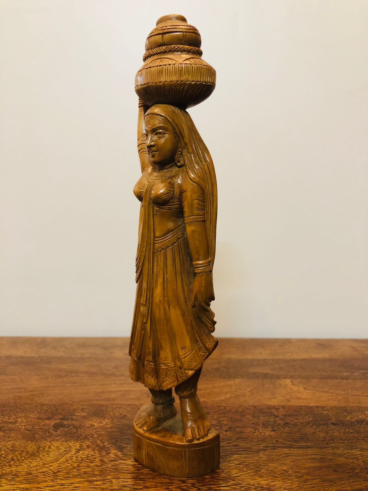 Sandalwood Beautifully Hand Carved Lady Statue