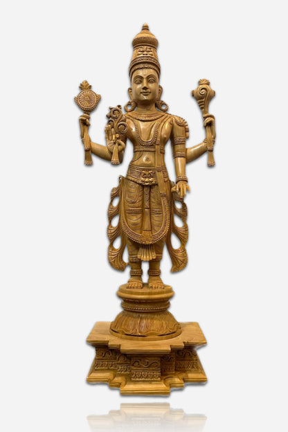 Wooden Fine Carved large Lord Vishnu