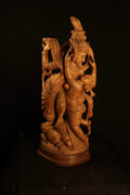Wooden Large Radha Krishna Love Scene 22 inch Statue