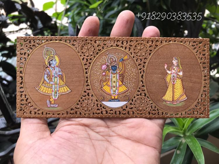 Raas Leela(Keli) miniature painting on Sandalwood - Arts99 - Online Art Gallery