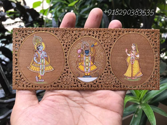 Raas Leela(Keli) miniature painting on Sandalwood - Arts99 - Online Art Gallery