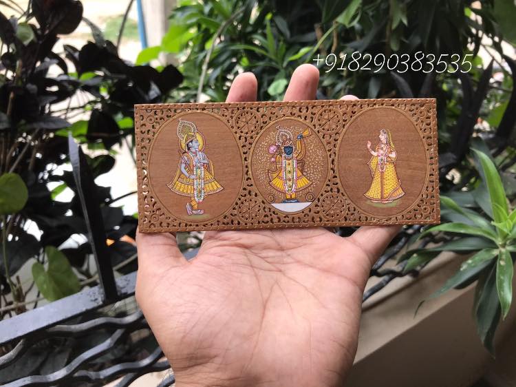 Raas Leela(Keli) miniature painting on Sandalwood - Arts99 - Online Art Gallery