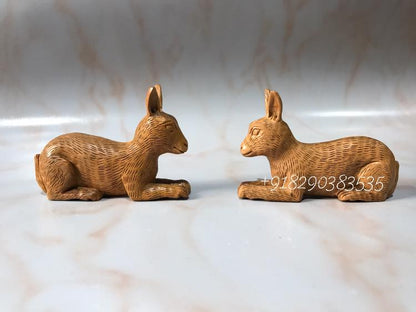 Sandalwood Animals & Birds Pairs (Set Of 2 Piece) ठाकुरजी सेवा - Arts99 - Online Art Gallery