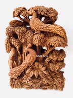 Sandalwood Baby krishna under tree playing flute - Arts99 - Online Art Gallery