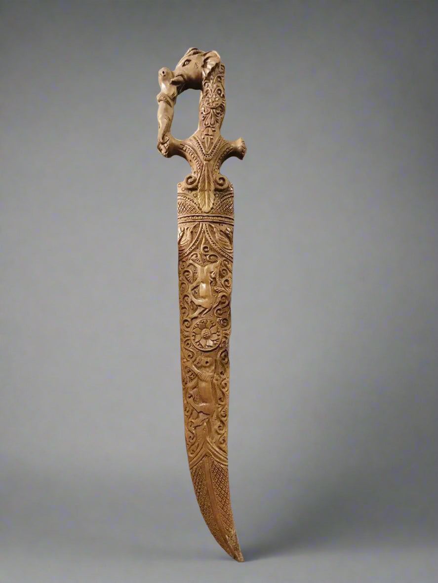 Sandalwood Hand Carved Decorative Indian Small Sword - Arts99 - Online Art Gallery