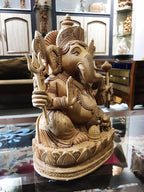 6 Hands Ganesha Sitting Fine Carved Statue - Arts99 - Online Art Gallery