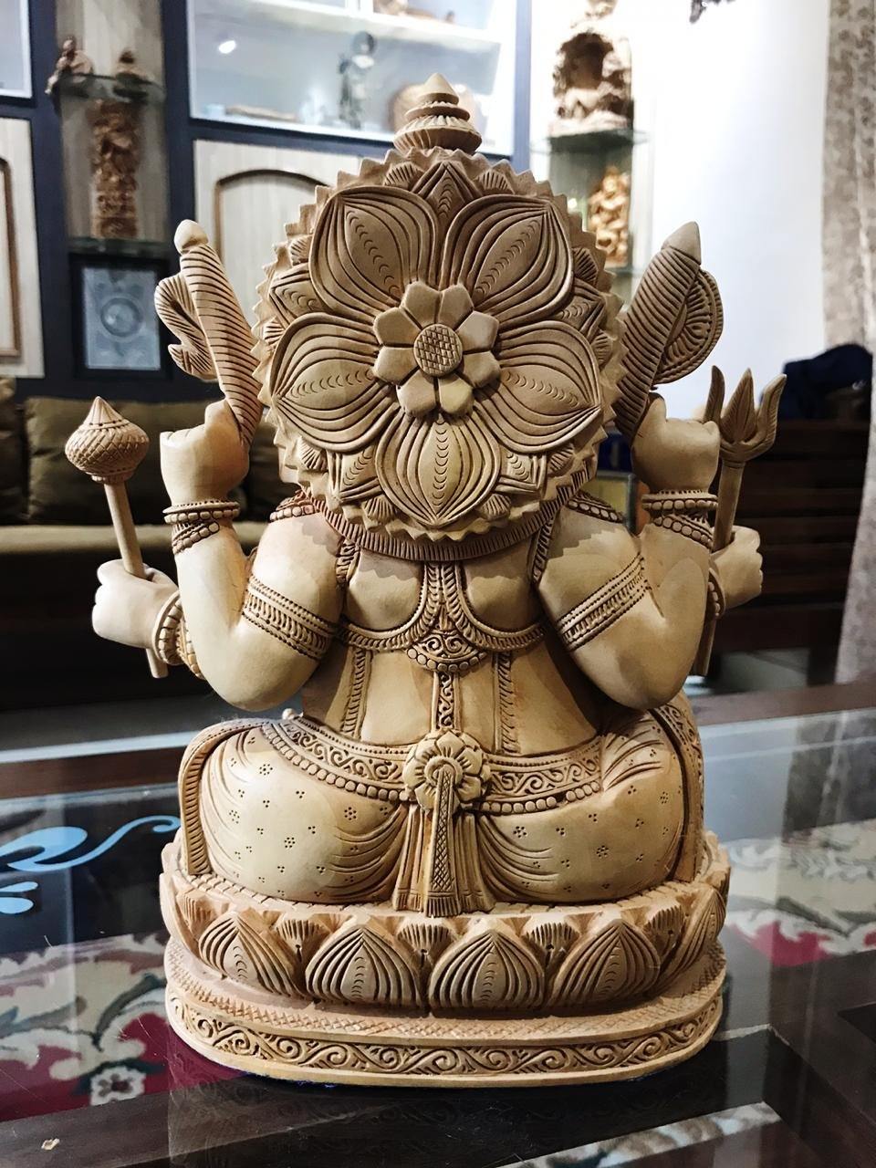 6 Hands Ganesha Sitting Fine Carved Statue - Arts99 - Online Art Gallery