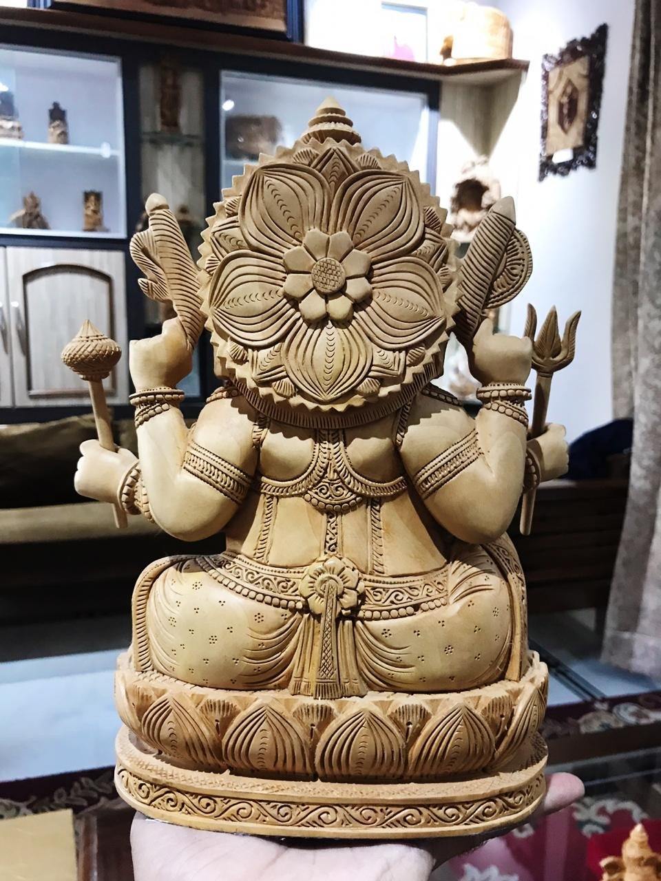 6 Hands Ganesha Sitting Fine Carved Statue - Arts99 - Online Art Gallery