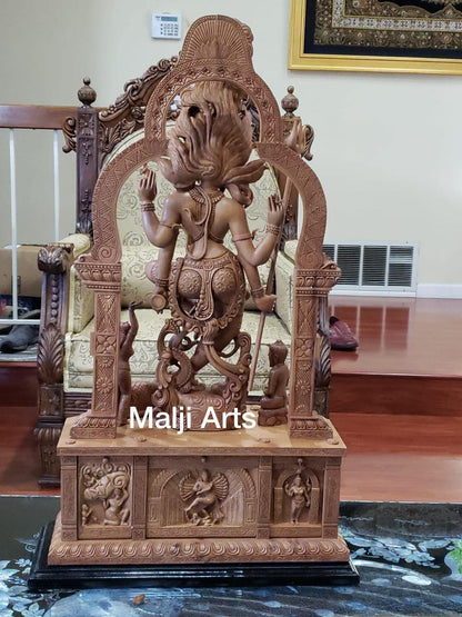 Sandalwood Carved Dancing Shiva Statue - Arts99 - Online Art Gallery