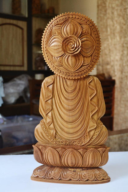 Large Sandalwood Fine Hand Carved Buddha Sitting Statue - Arts99 - Online Art Gallery