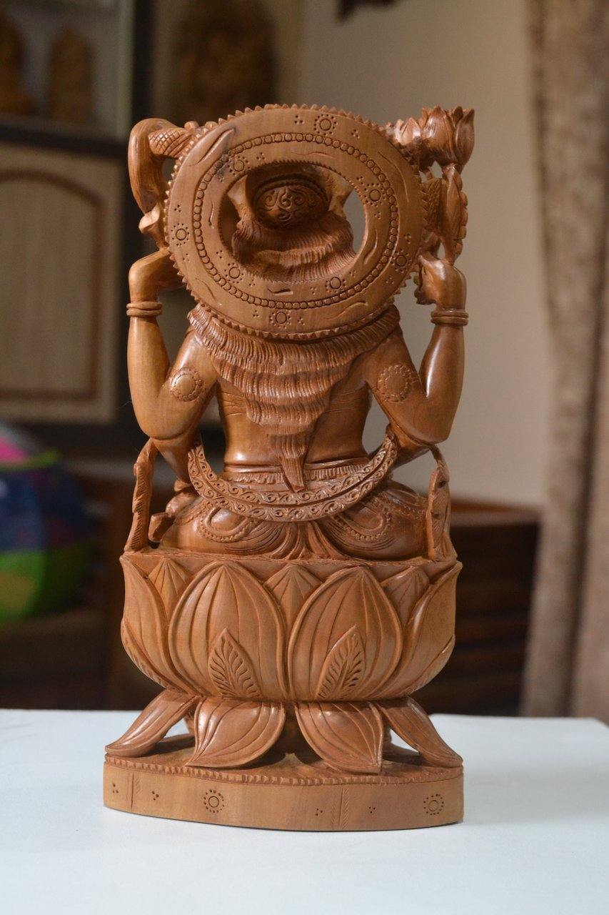 Sandalwood Hindu Goddess Saraswati Fine Hand Carved Statue - Arts99 - Online Art Gallery