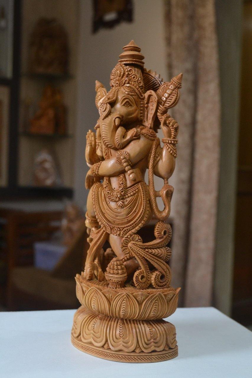 Sandalwood Dancing Ganesha Decorative Statue - Arts99 - Online Art Gallery