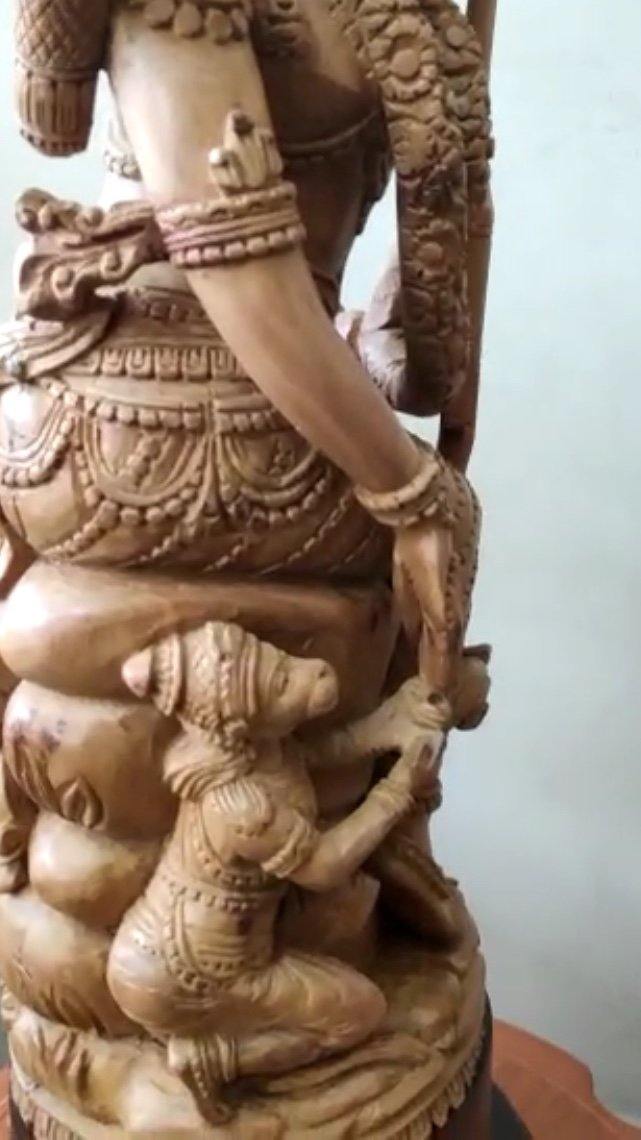 Sandalwood Lord Rama with Hanuman Quality Carving Statue - Arts99 - Online Art Gallery