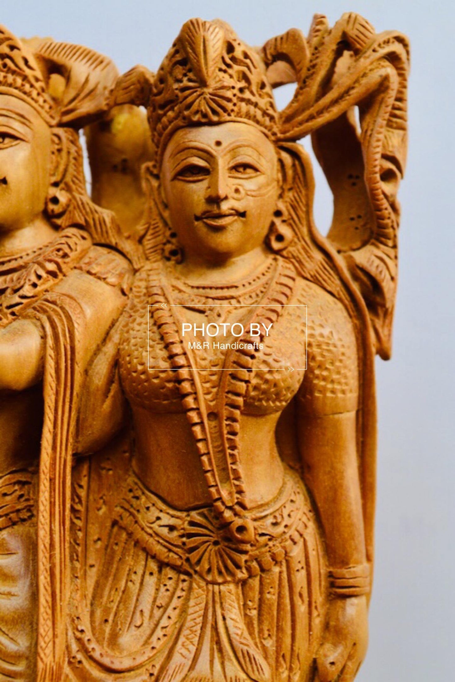 Sandalwood Beautifully Carved Radha Krishna Statue - Arts99 - Online Art Gallery