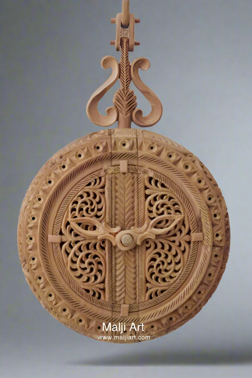 Sandalwood Carved Pocket Watch Showpiece - Arts99 - Online Art Gallery