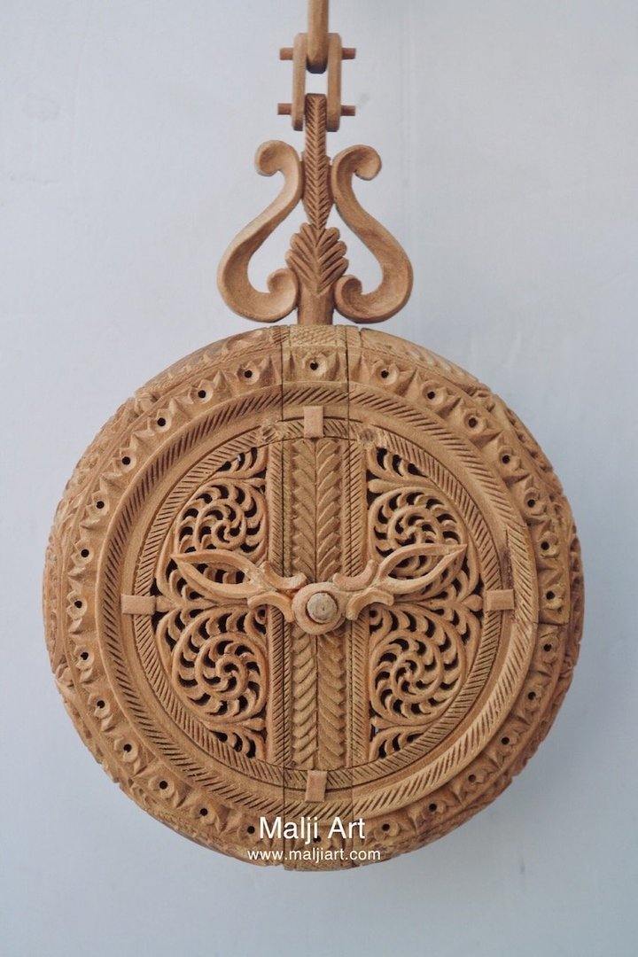 Sandalwood Carved Pocket Watch Showpiece - Arts99 - Online Art Gallery