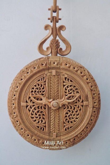 Sandalwood Carved Pocket Watch Showpiece - Arts99 - Online Art Gallery