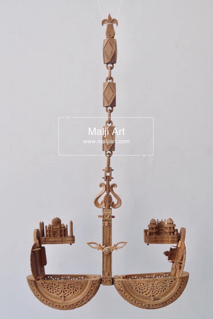 Sandalwood Carved Pocket Watch Showpiece - Arts99 - Online Art Gallery