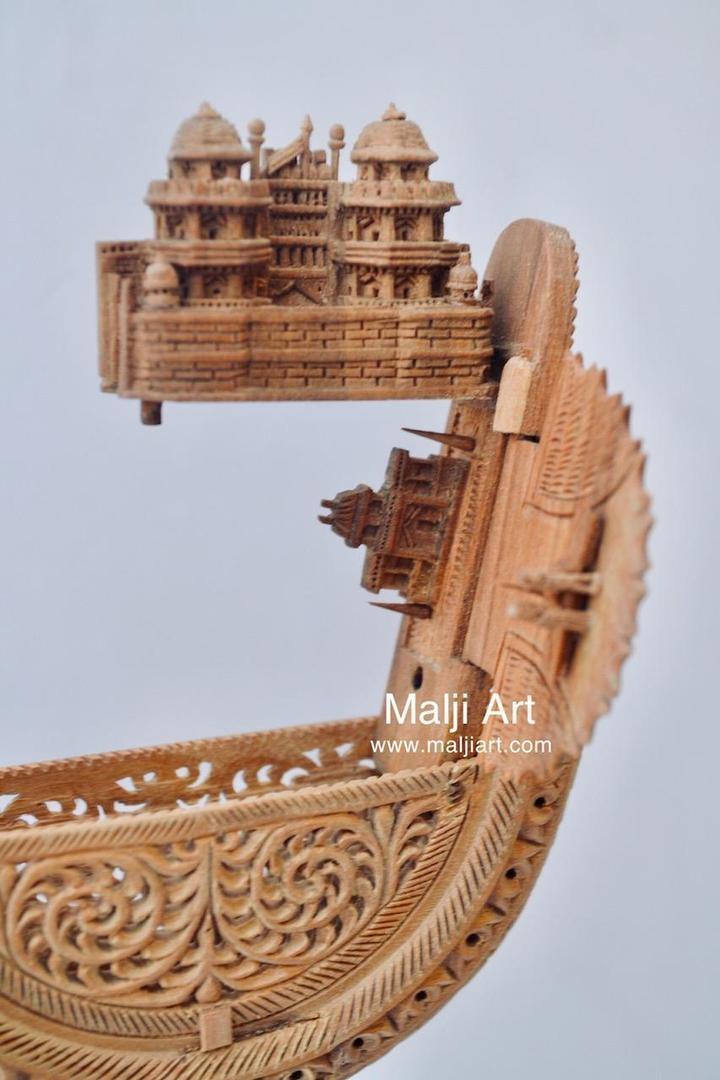 Sandalwood Carved Pocket Watch Showpiece - Arts99 - Online Art Gallery