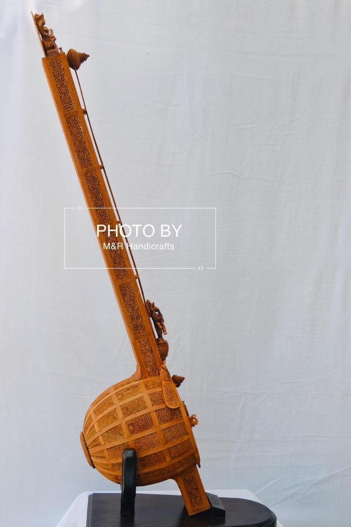 Unique 4ft Sandalwood Carved Opening Sitar or Veena Collective Art - Arts99 - Online Art Gallery