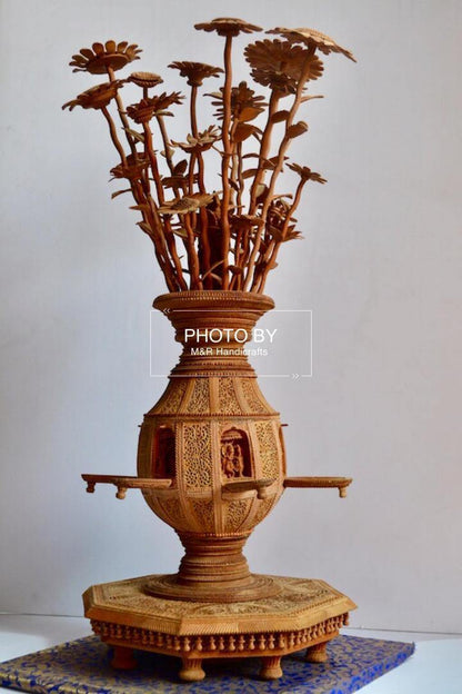 Sandalwood Fine Carved Decorative Flowerpot - Arts99 - Online Art Gallery