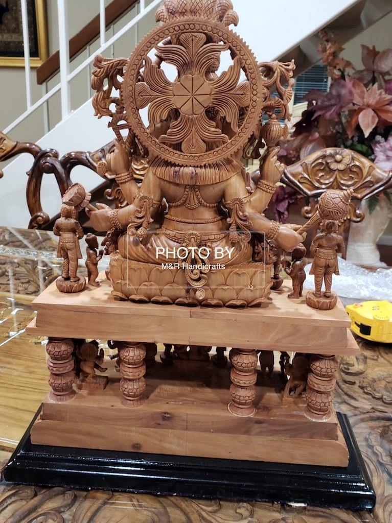 Sandalwood Special Carved GANESH DARBAR Statue - Arts99 - Online Art Gallery