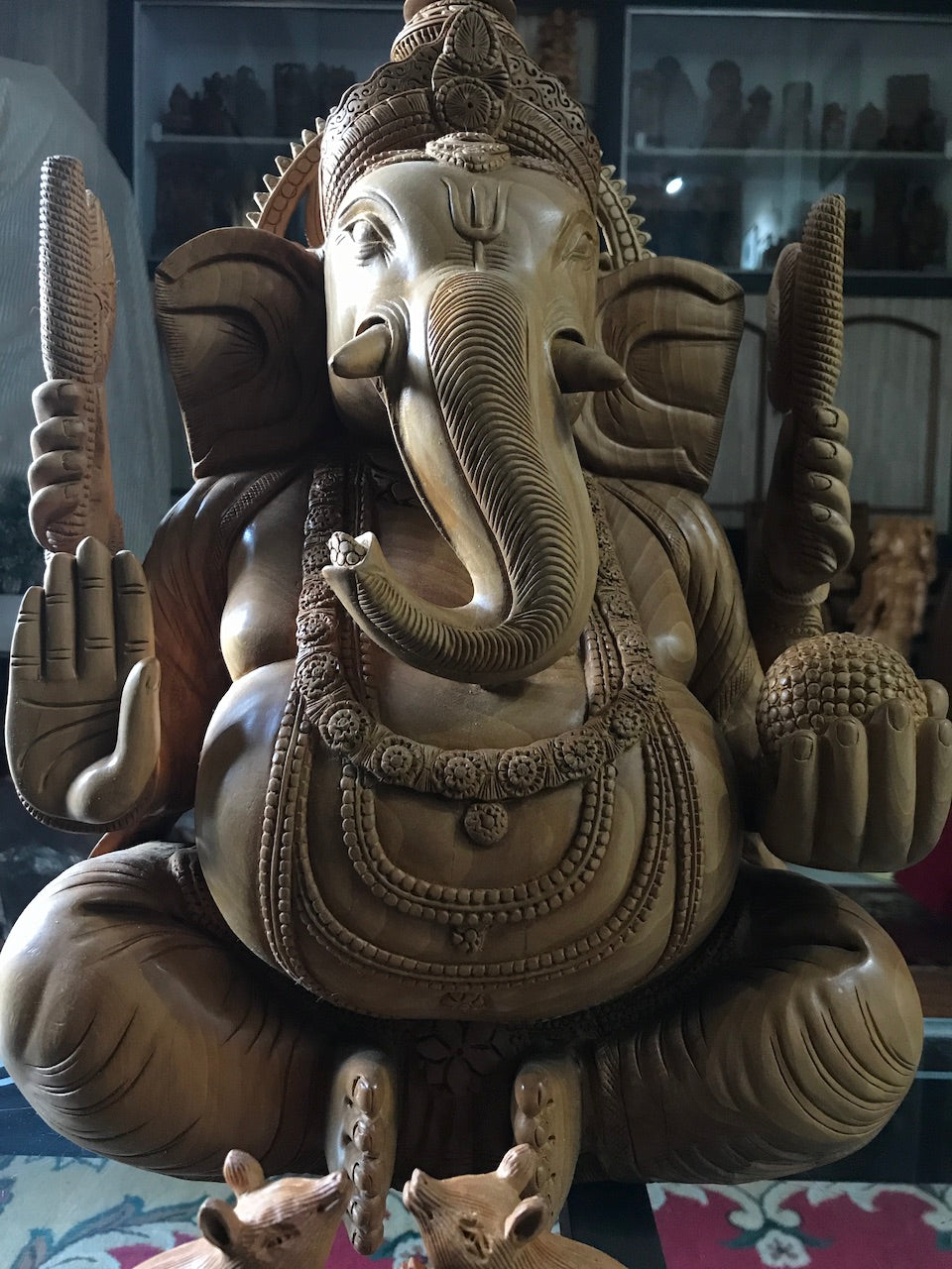 Wooden Super Fine Hand Carved Large Ganesha Statue - Arts99 - Online Art Gallery
