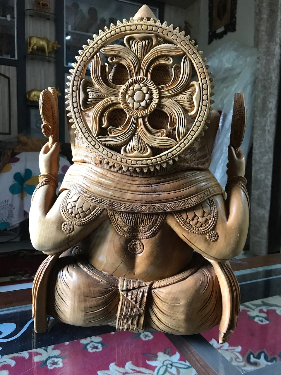 Wooden Super Fine Hand Carved Large Ganesha Statue - Arts99 - Online Art Gallery