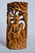 Sandalwood Carved Mughal Love Scene Statue - Arts99 - Online Art Gallery